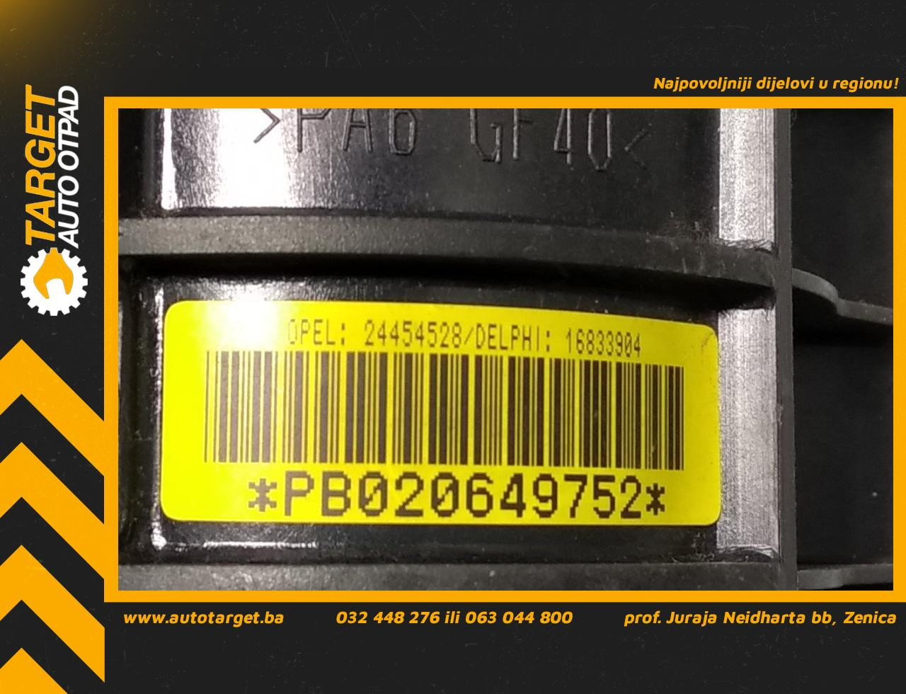 DIJELOVI AIRBAG SUVOZACA OPEL CORSA C > 03-06 24454528