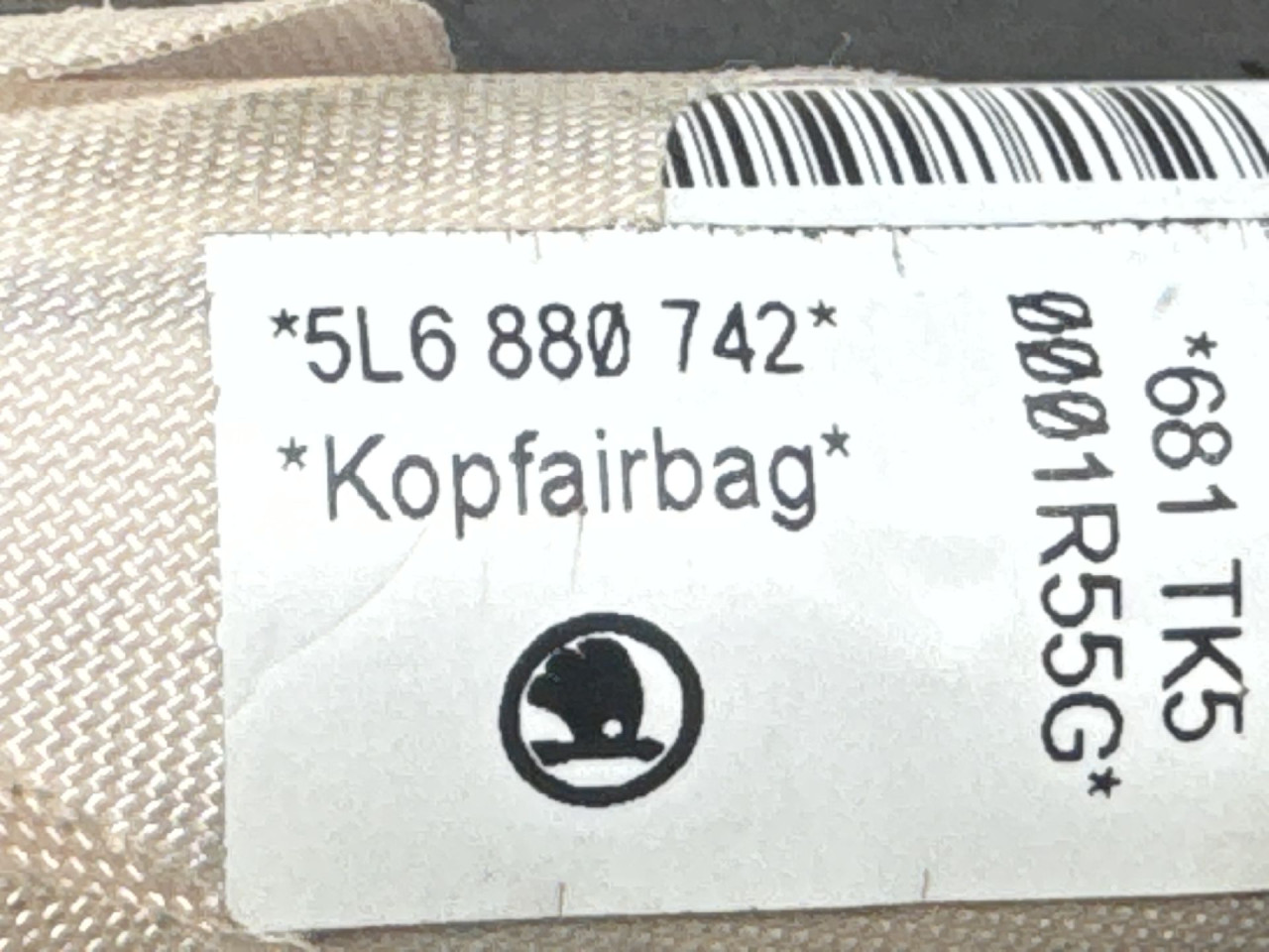 KROVNI AIRBAG SKODA YETI > 10-13 5L6880742