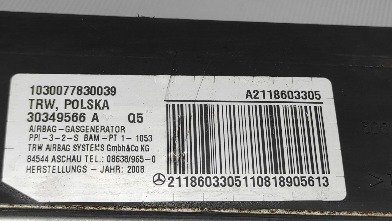 AIRBAG SUVOZACA MERCEDES E KLASA (W211) > 02-07 A211860