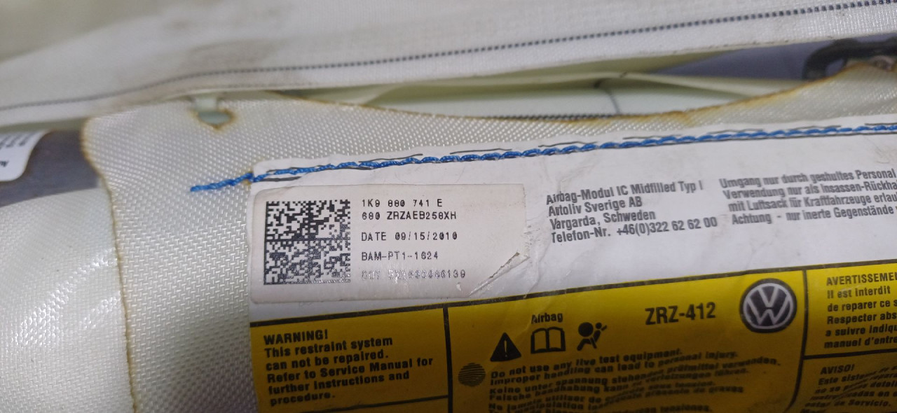 KROVNI AIRBAG VW GOLF 6 SW > 09-13 1K9880741E