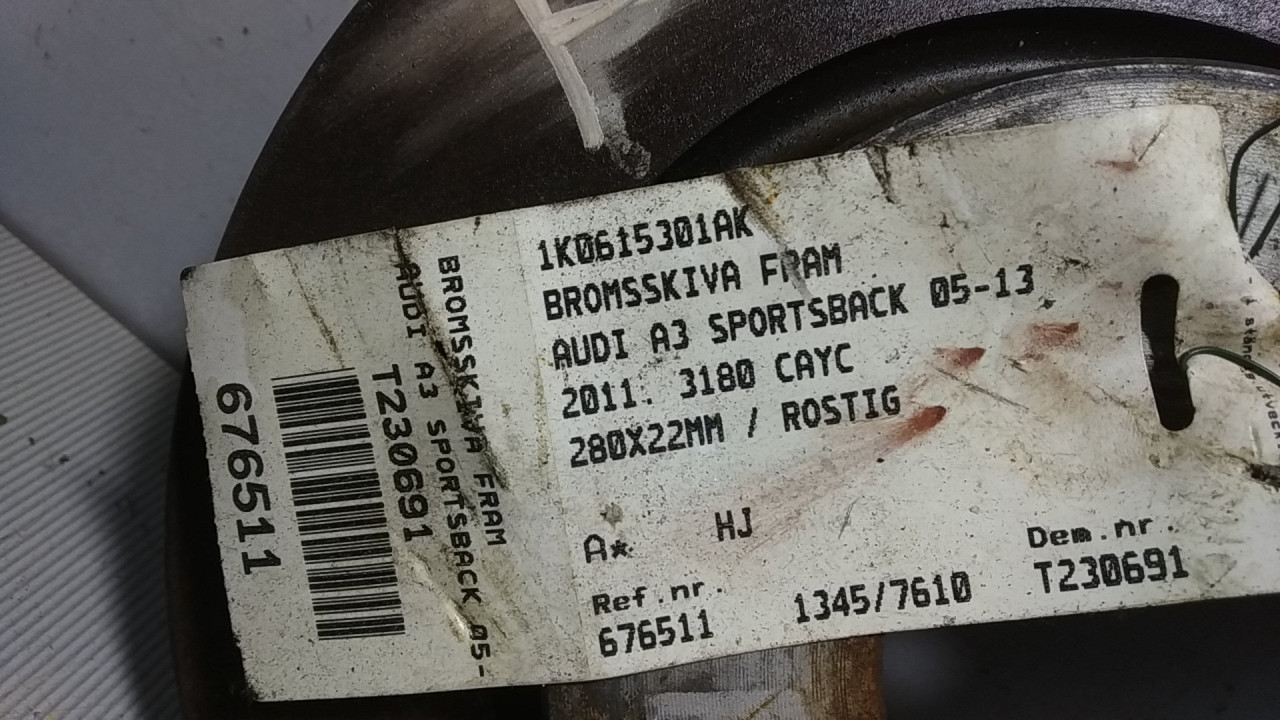 DIJELOVI KOCIONI DISK AUDI A3 > 08-12 1K0615301AK