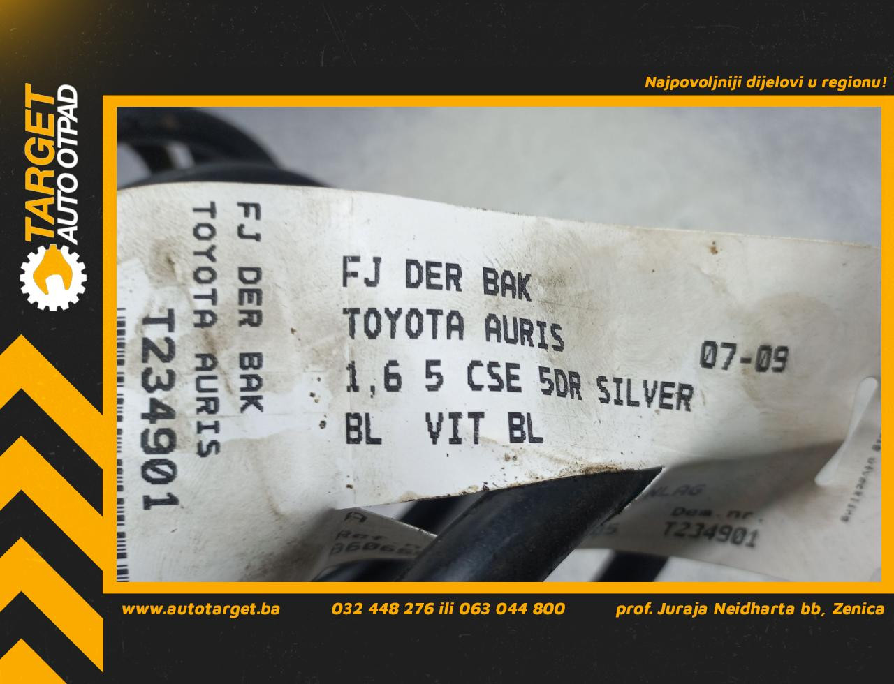 DIJELOVI OPRUGA AMORTIZERA TOYOTA AURIS > 07-10