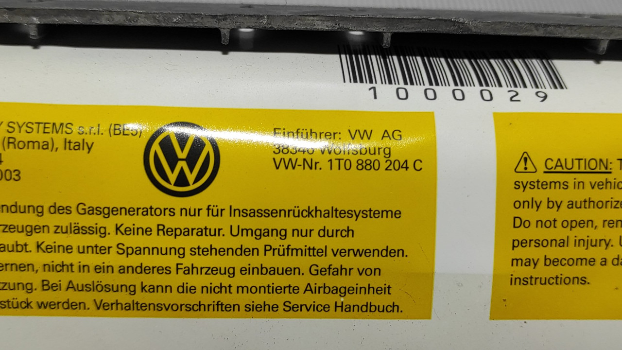 AIRBAG SUVOZACA VW TOURAN > 03-06 1T0880204C