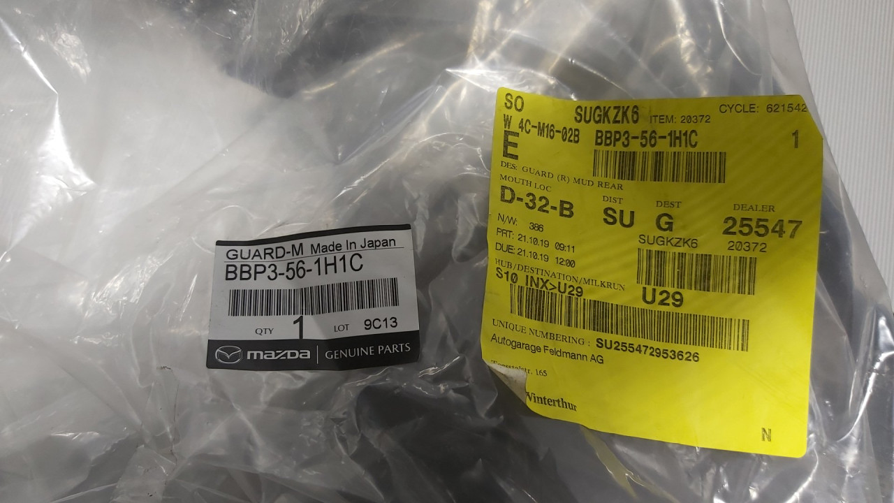 UNUTRASNJI BLATOBRAN MAZDA 3 > 07-08 BBP3561H1C