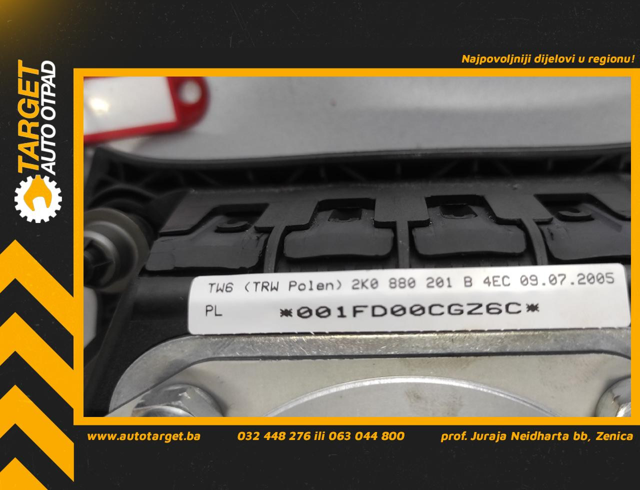 DIJELOVI AIRBAG VOLANA VW CADDY > 03-10 1.9 2K0880201B