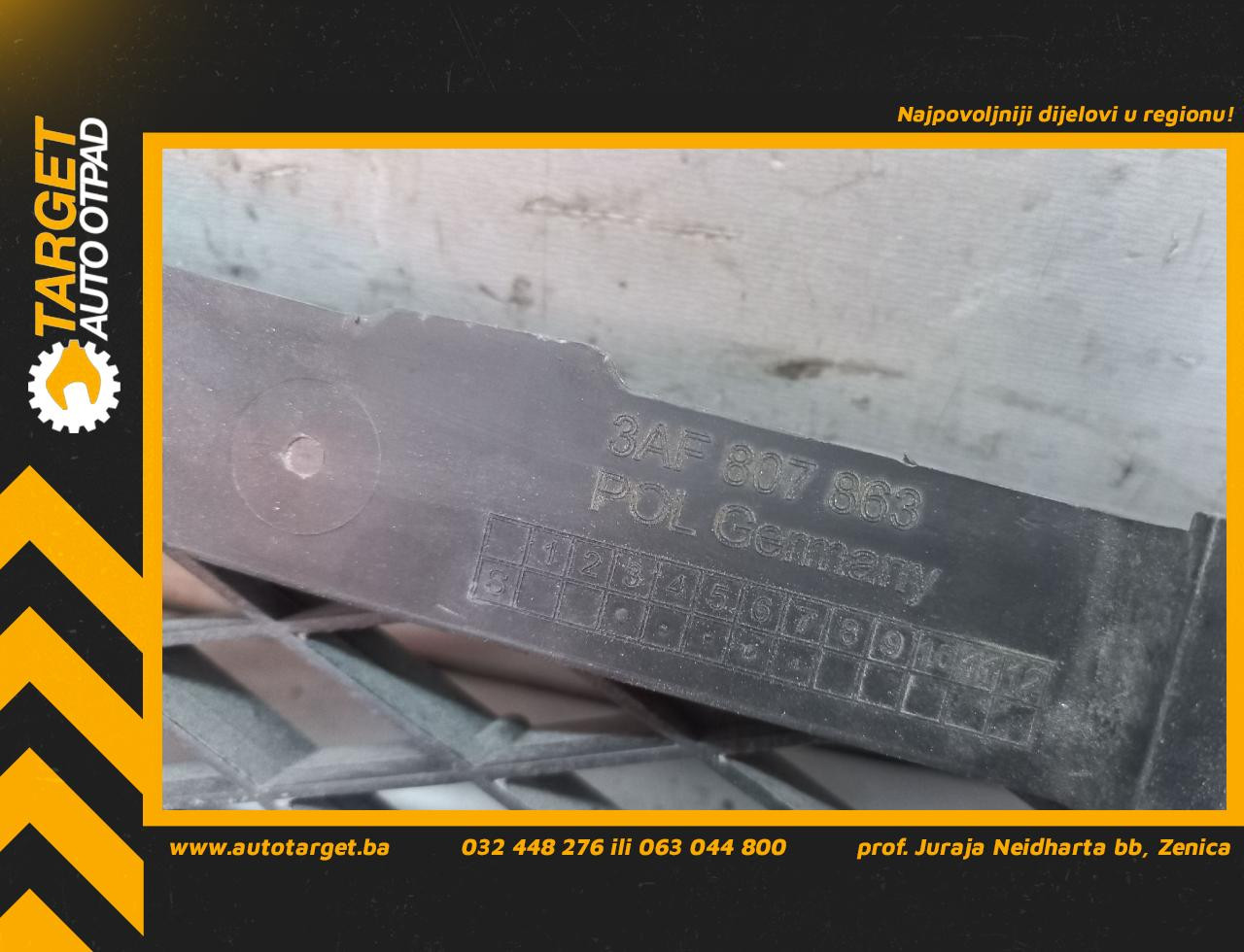NOSAC ZADNJEG BRANIKA VW PASSAT B7 > 10-14 3AF807863