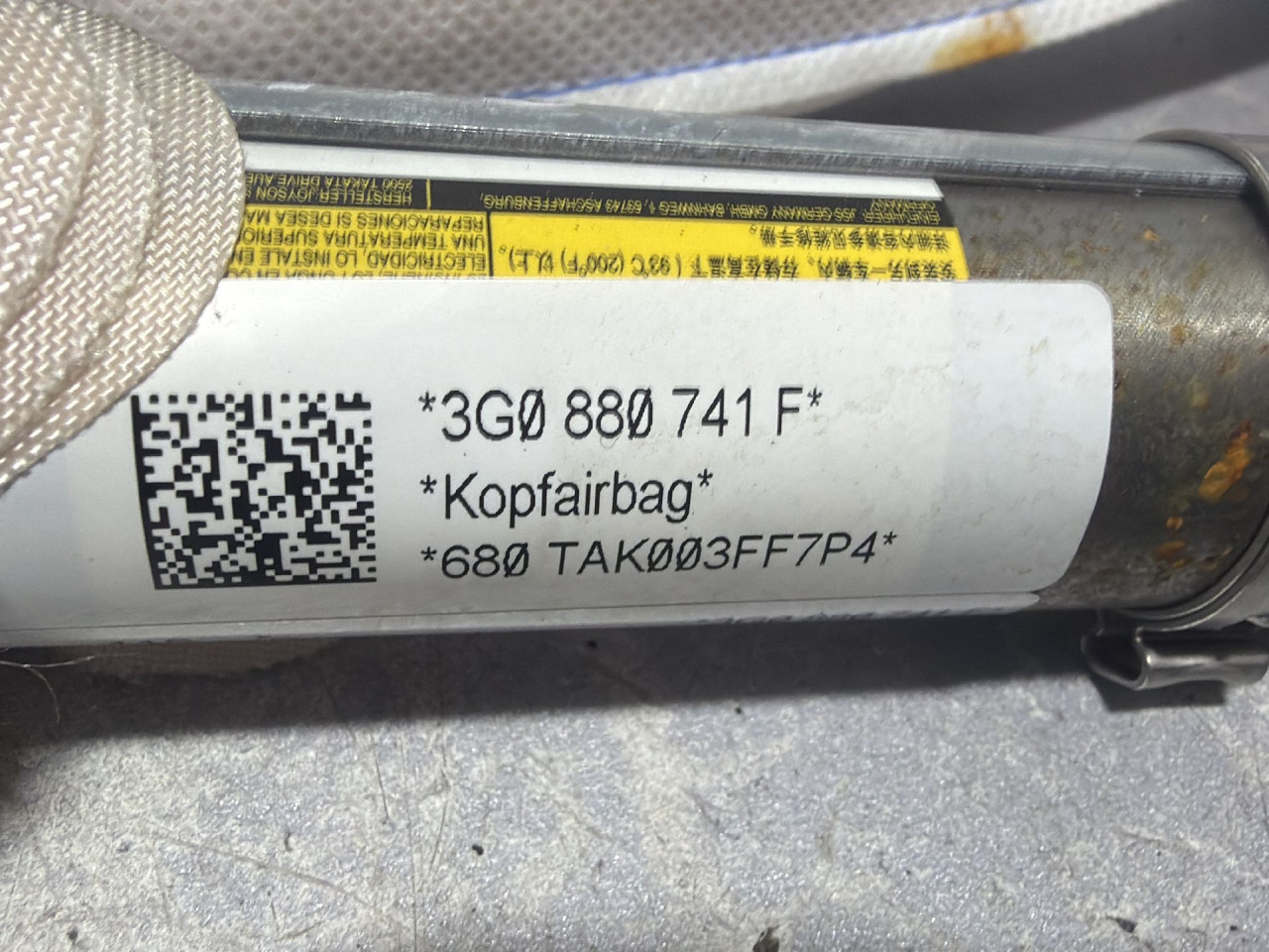 DIJELOVI KROVNI AIRBAG VW PASSAT B8 > 19 - 3G0880741F