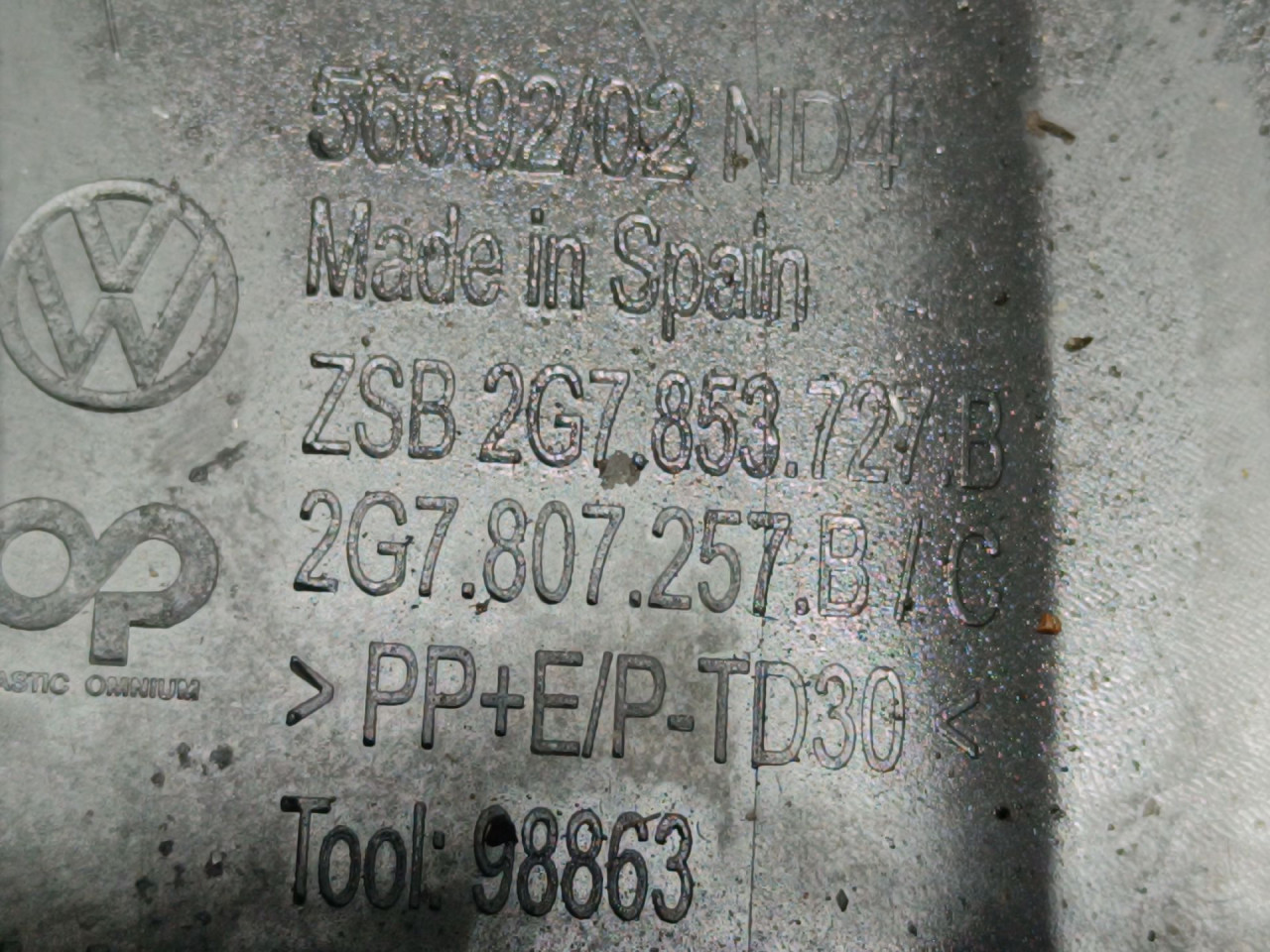 DIJELOVI RUB BLATOBRANA VW TAIGO > 20- 2G7853727B