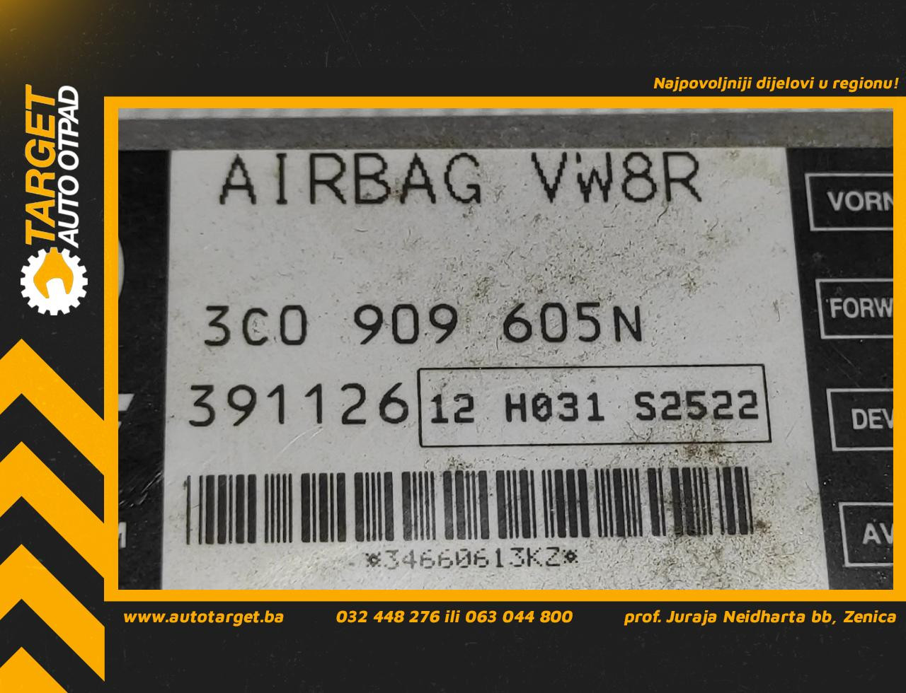 DIJELOVI ELEKTRONIKA AIRBAGA VW PASSAT B6 > 05-10 2.0 3C0909605N