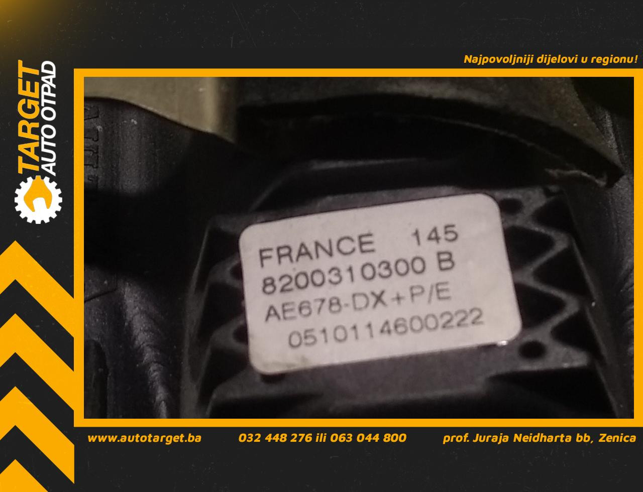 DIJELOVI AIRBAG VOLANA RENAULT SCENIC > 03-06 8200310300B