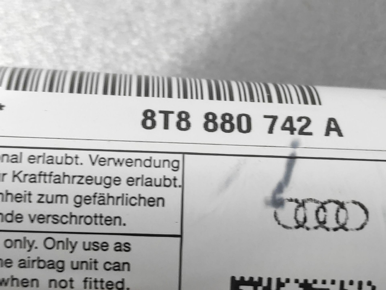 KROVNI AIRBAG AUDI A5 (8T) SPORTBACK > 07-11 8T8880742A