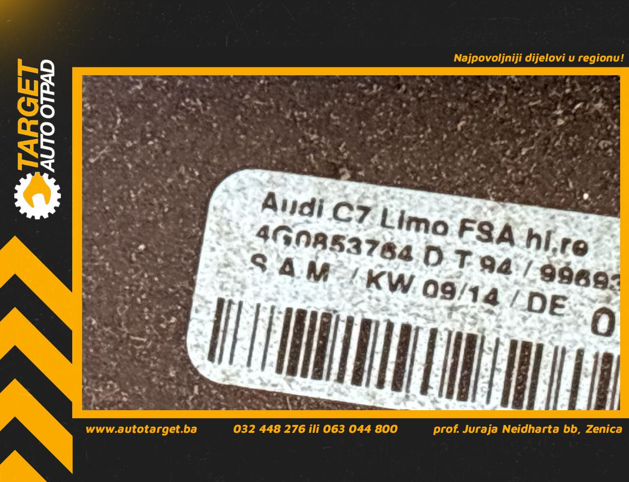 DIJELOVI LAJSNA AUDI A6 4G > 11-14 2.0 4G0853764