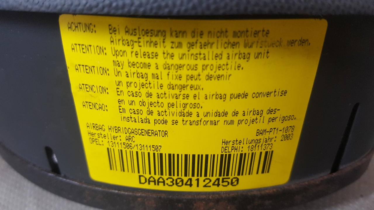 AIRBAG VOLANA OPEL CORSA C > 00-03 13111506