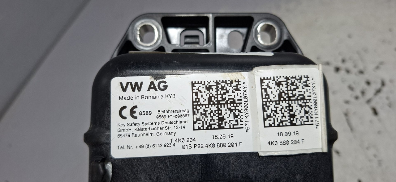 DIJELOVI AIRBAG SUVOZACA AUDI A6 4K > 18- 4K0880204F
