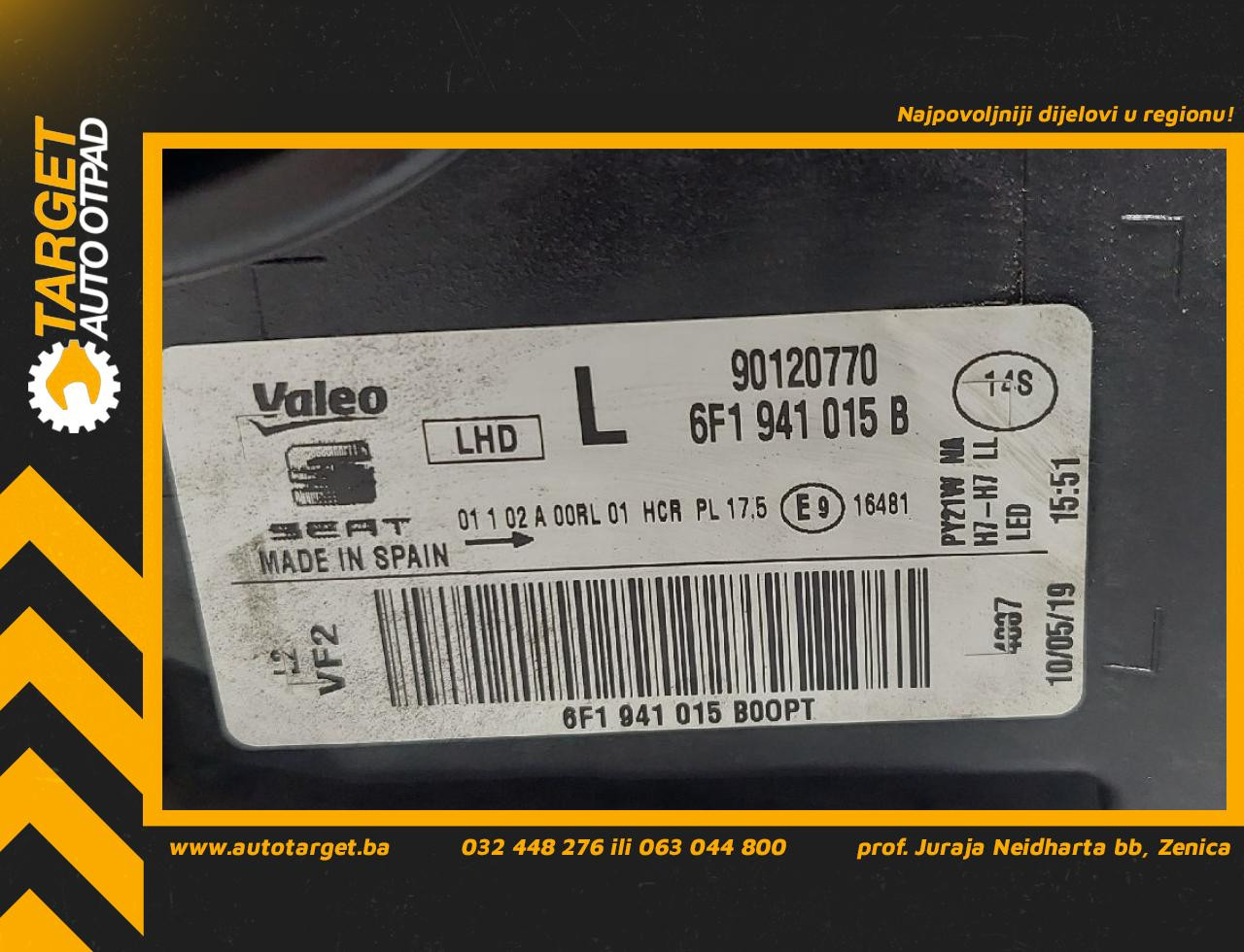 DIJELOVI FAR OSTECEN SEAT IBIZA > 17- 6F1941015B
