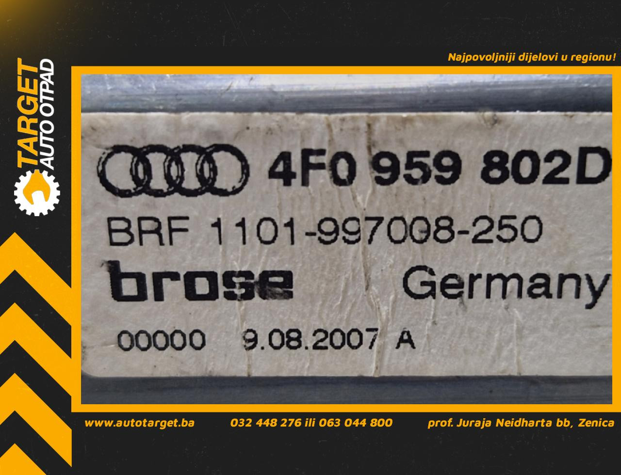 MOTORIC PODIZACA STAKLA AUDI A5 (8T) SPORTBACK > 07-11 4F0959802D