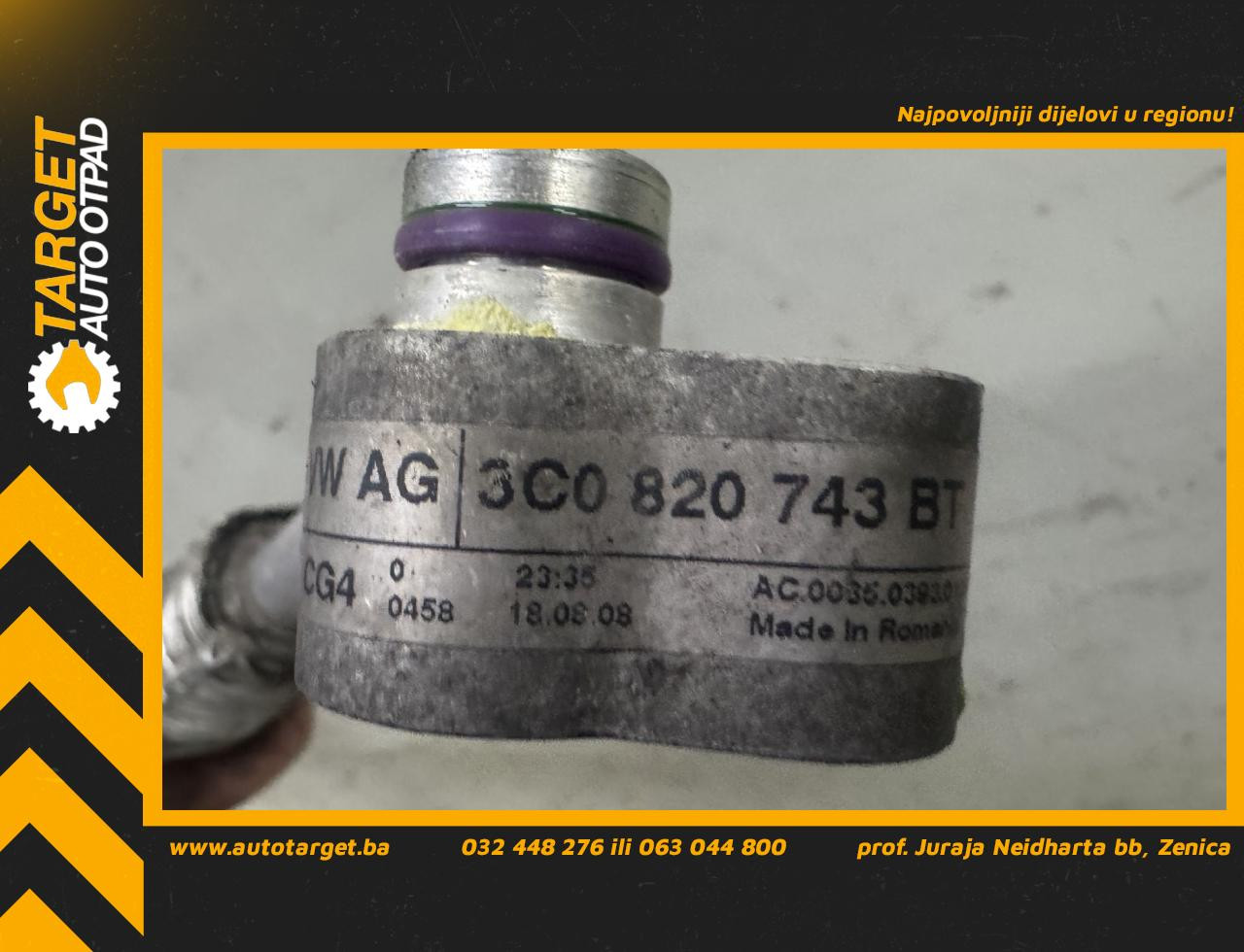 DIJELOVI CRIJEVO KLIME VW PASSAT B6 > 05-10 3C0820743BT