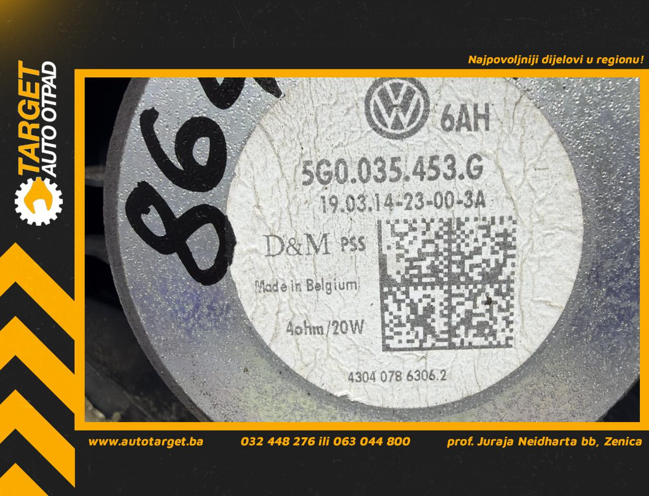 DIJELOVI ZVUCNIK VW GOLF 7 > 12-16 1.6 5G0035453G