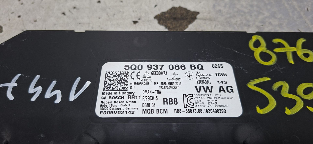 DIJELOVI BCM ELEKTRONIKA VW PASSAT B8 > 14-19 2.0 5Q0937086BQ