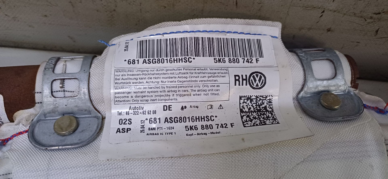 KROVNI AIRBAG VW GOLF 6 > 08-12 5K6880742F