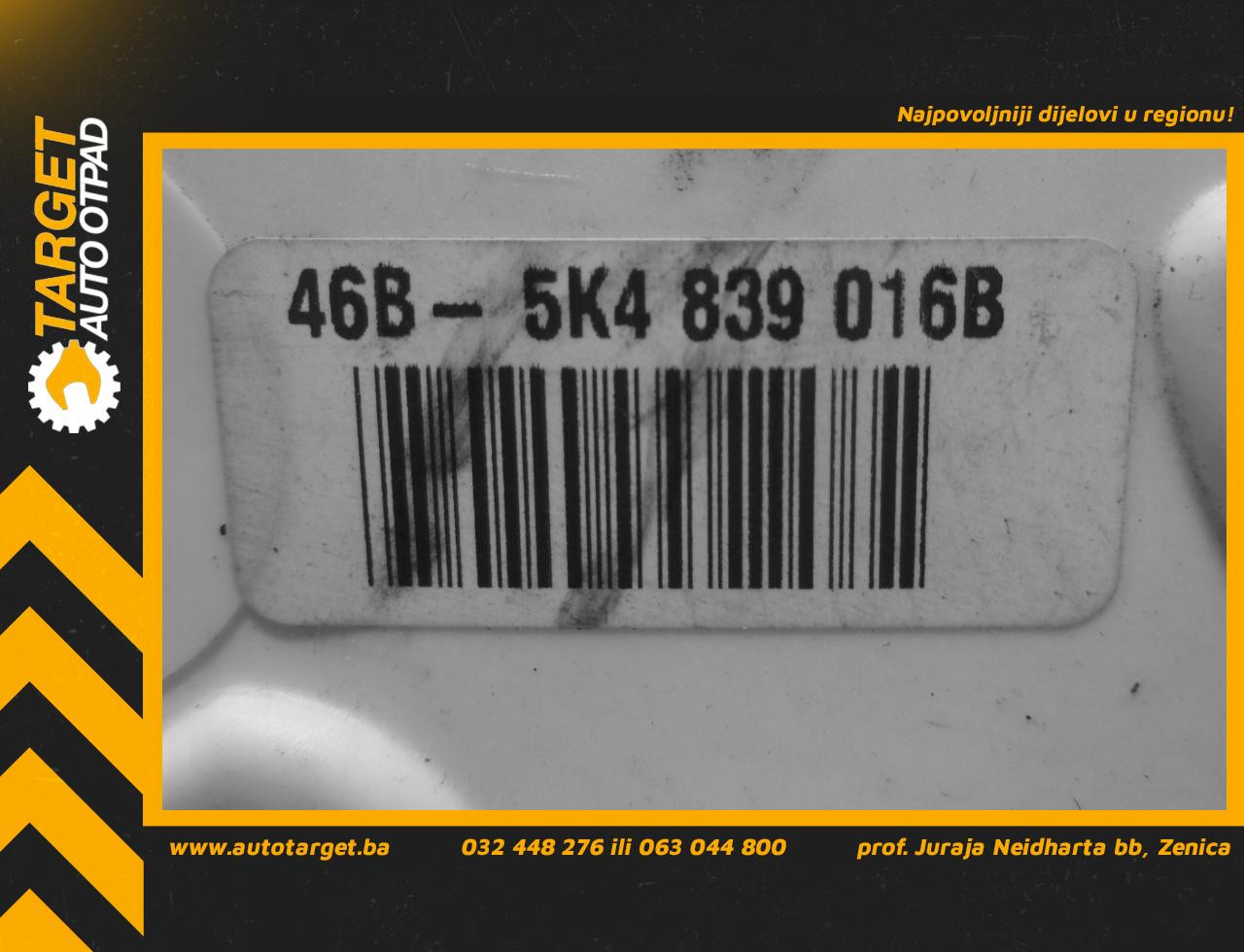 DIJELOVI BRAVA VRATA VW GOLF 6 > 08-12 VW038036 5K4839016B