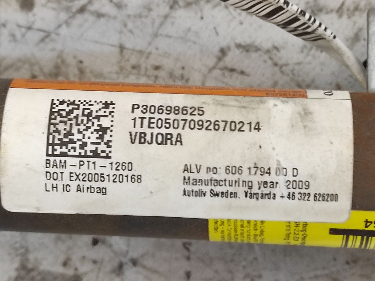 KROVNI AIRBAG VOLVO S40/V50 > 07-12 P30698625