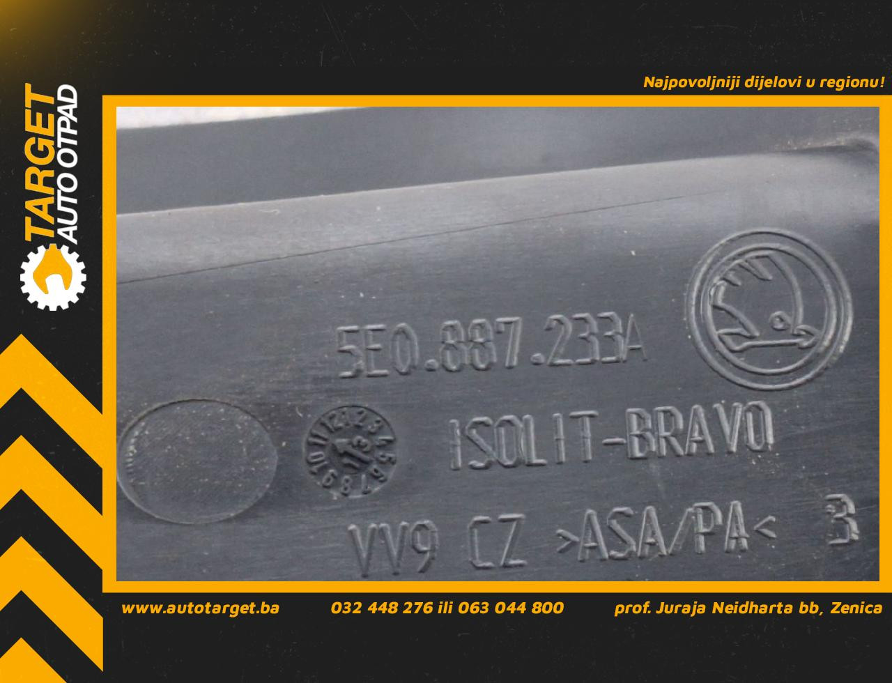 DIJELOVI PLASTIKA SKODA OCTAVIA > 13-16 5E0887233A