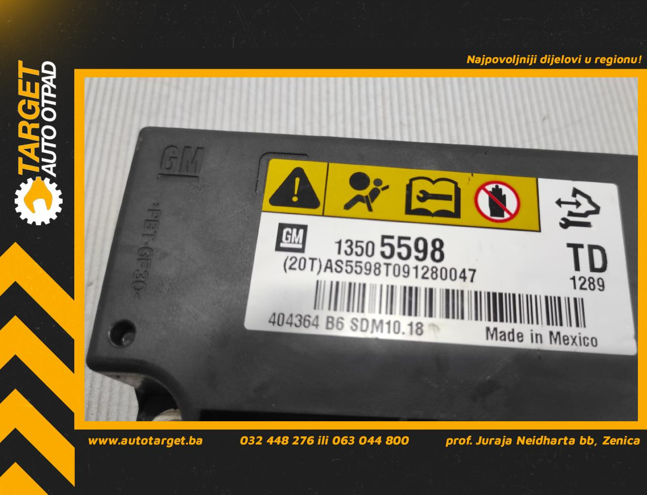 DIJELOVI ELEKTRONIKA AIRBAGA OPEL INSIGNIA > 09-13 2.0 13505598