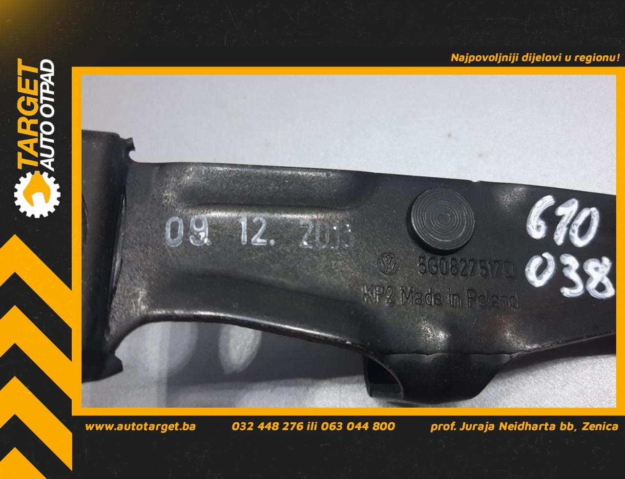 DIJELOVI BRAVA VW GOLF 7 > 12-16 5G0827517D
