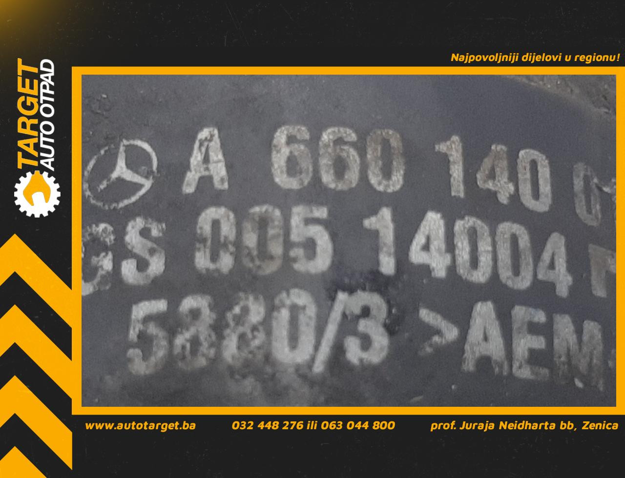 DIJELOVI CRIJEVO SMART FORTWO > 02-07 A6601400112