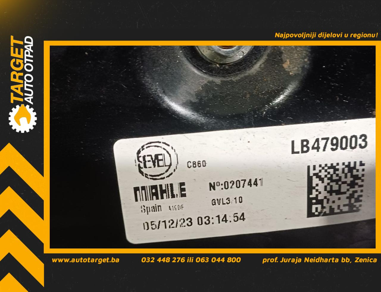 DIJELOVI VENTILATOR OPEL MOVANO > 14- 2.2 LB479003