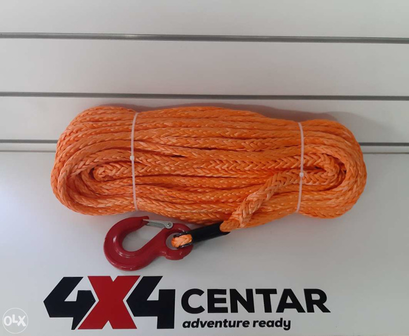 Uže Sintetičko za vitlo DYNEEMA 13mm x 45m sa kukom OFF ROAD