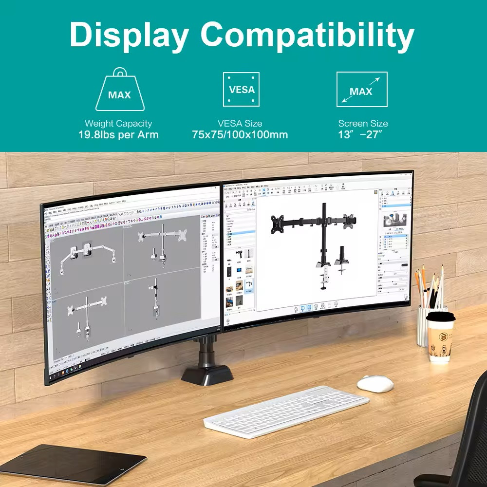 Stolni Nosac za Dva Monitora 13"-27" PM100
