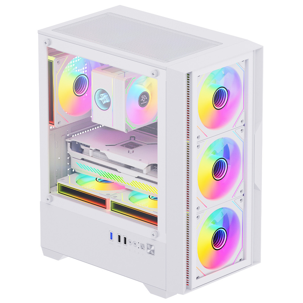 Gaming Kućište SNOWMAN CS084 White + 3 X LED FAN INCLUDED