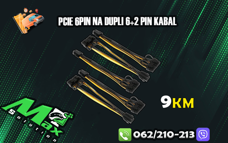 PCIE 6pin na dupli 6+2 pin kabal kablo