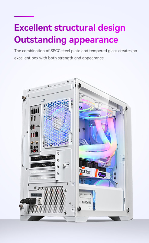 Gaming Kućište SNOWMAN CS078 White + 3 X LED FAN INCLUDED