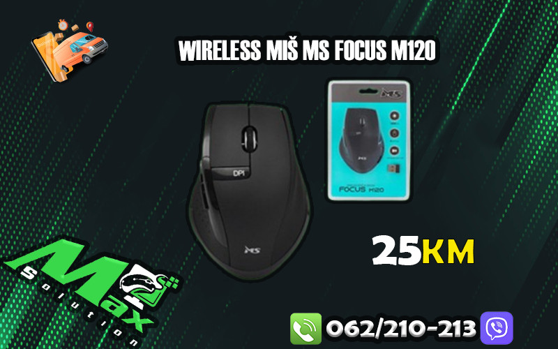 Wireless Mis MS FOCUS M120 / crni