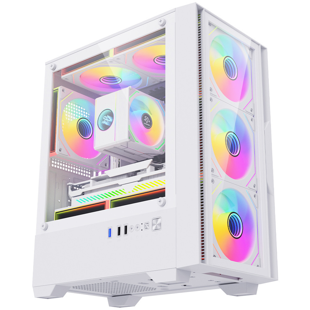 Gaming Kućište SNOWMAN CS084 White + 3 X LED FAN INCLUDED