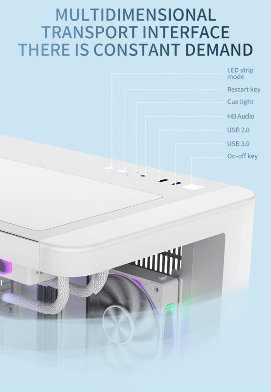 Gaming Kućište CS048 SNOWMAN White + 7 X ARGB FAN INCLUDED