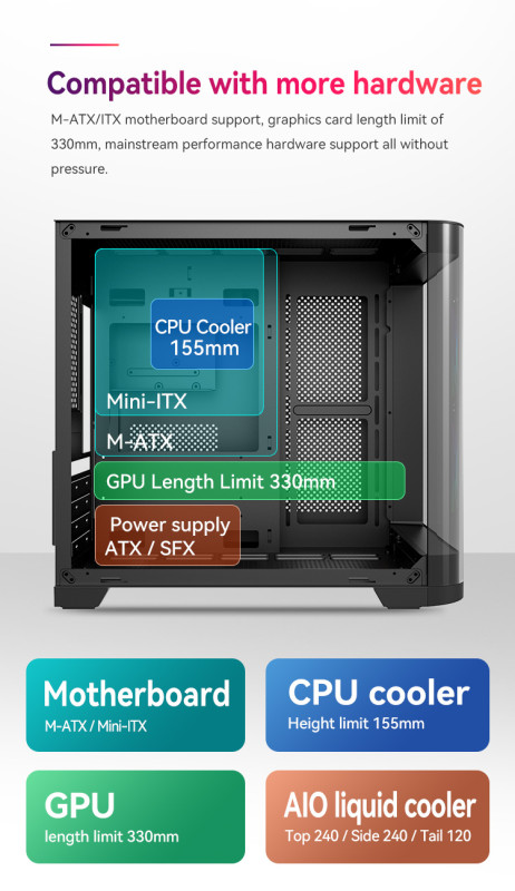 Gaming Kućište SNOWMAN CS083 + 7 X ARGB FAN INCLUDED