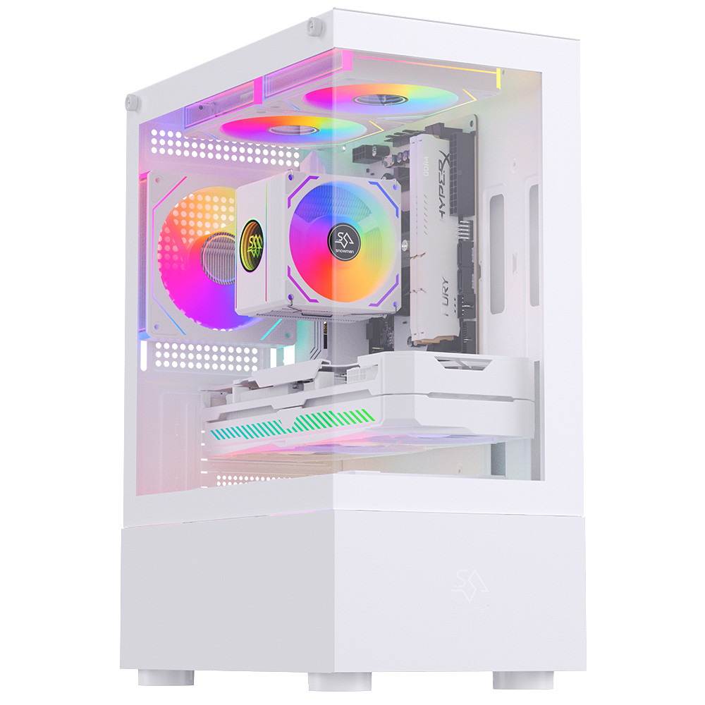 Gaming Kućište SNOWMAN CS054 White + 3 X LED FAN INCLUDED