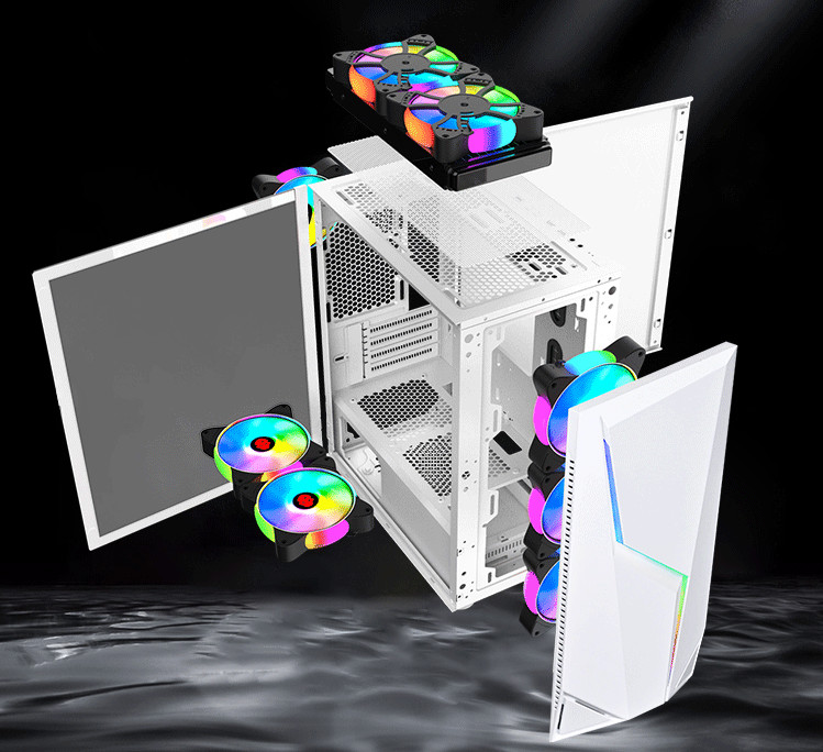 Gaming Kućište SNOWMAN CS076 White RGB FRONT PANEL