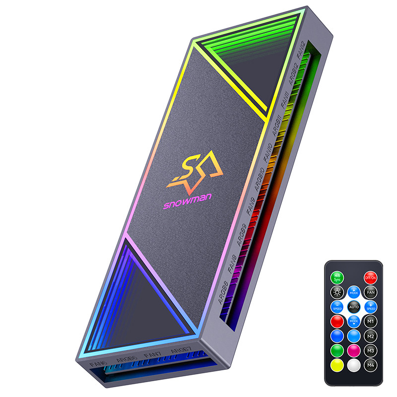 ARGB FAN HUB H12 + REMOTE CONTROLLER 12 X ARGB - 12 X POWER
