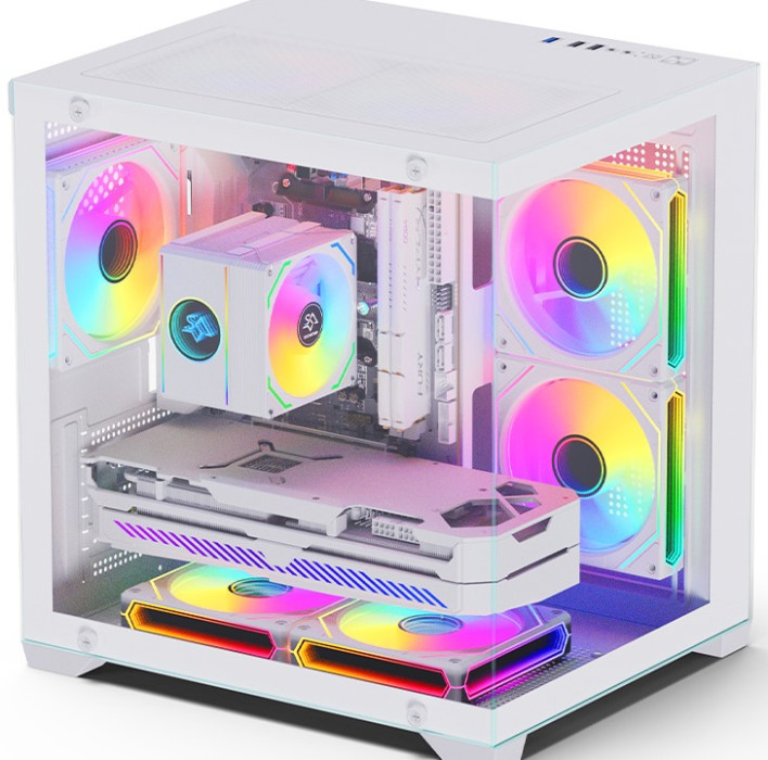 Gaming Kućište SNOWMAN CS049 White + 7 X ARGB FAN INCLUDED