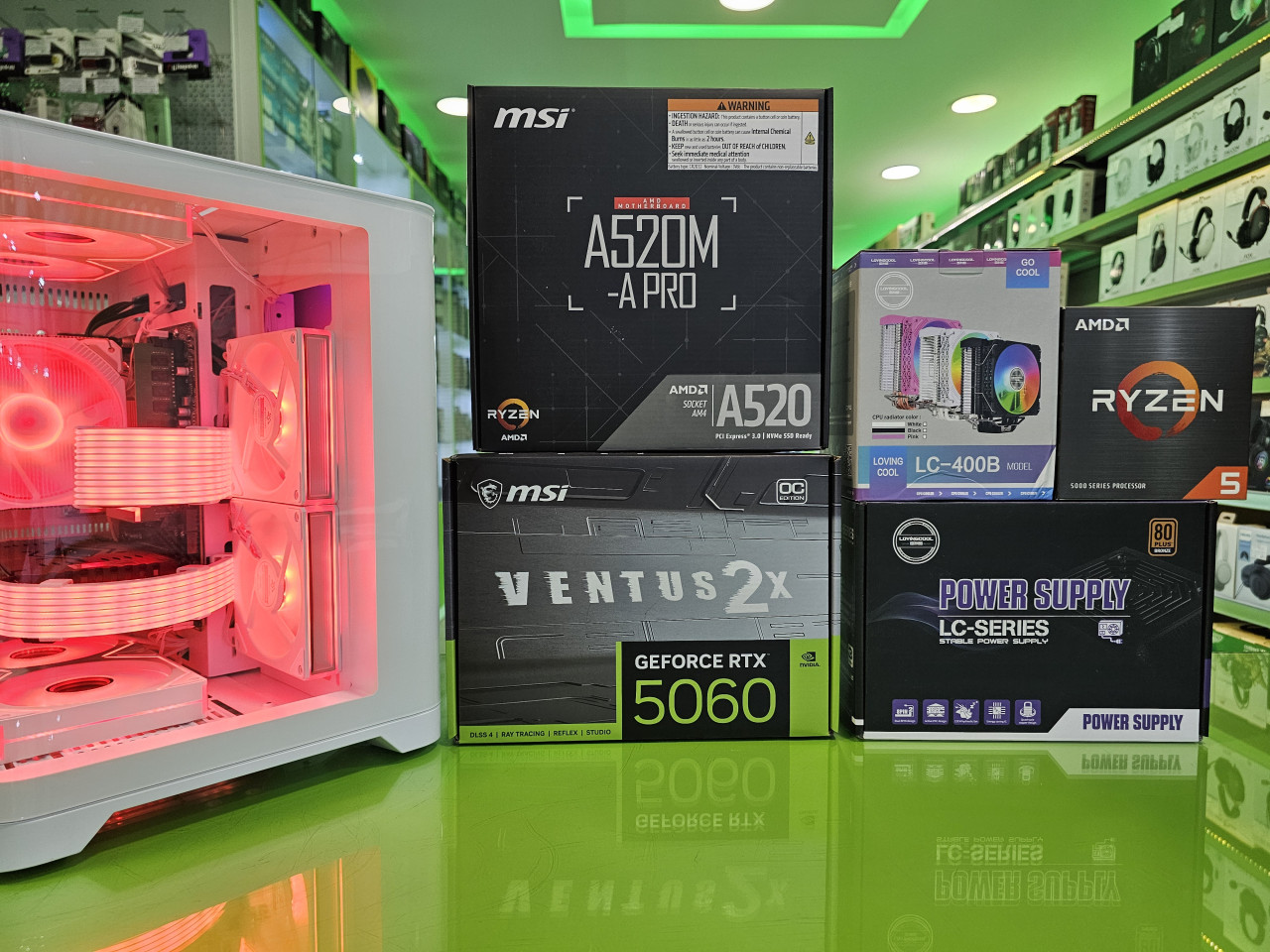 Gaming PC MAX Ryzen 5 5500 /16GB/RTX 5060 8GB/SSD 500GB + HDD 1TB