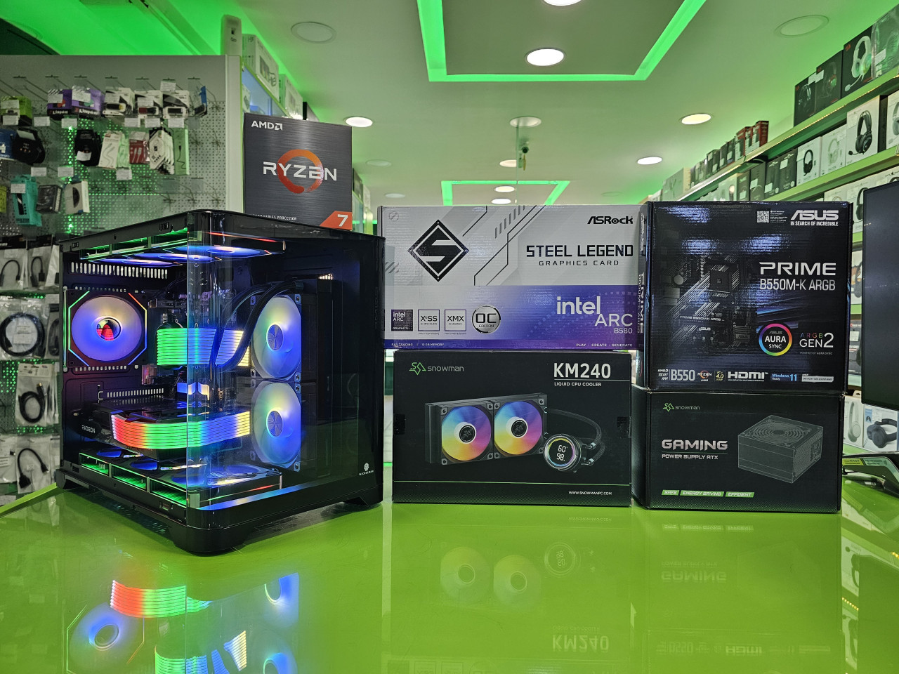 PC MAX Ryzen 7 5700X /16GB/ARC B580 12GB/SSD 500GB + HDD 1TB