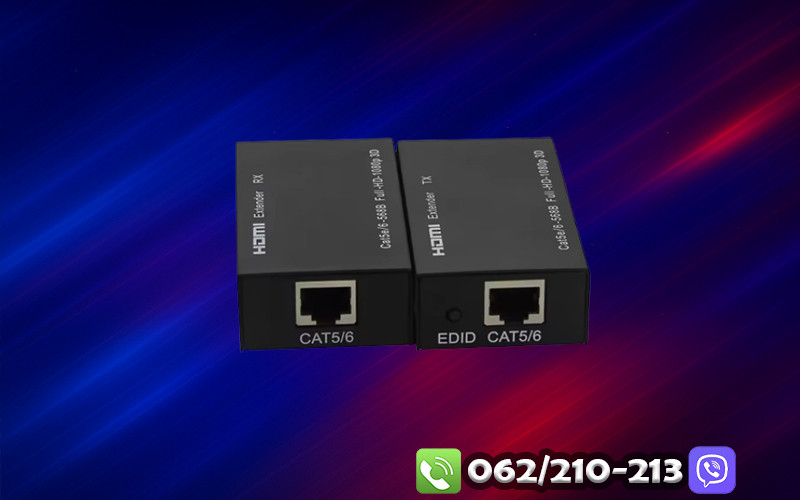 FHD 60M HDMI Extender CAT 5e/6 Cable With power supply