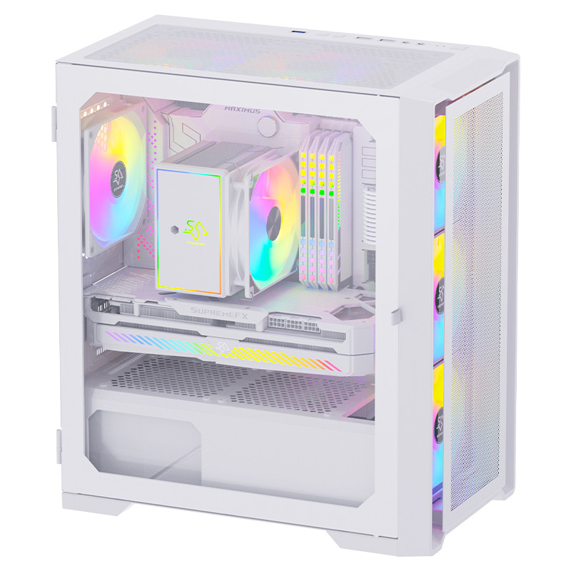 Gaming Kućište SNOWMAN CS032 White + 3 X LED FAN INCLUDED