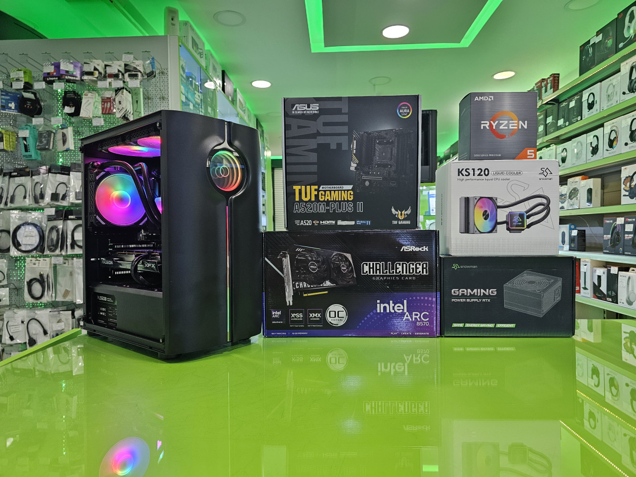 Gaming PC MAX Ryzen 5 5500 /16GB/ARC B570 10GB/SSD 500GB
