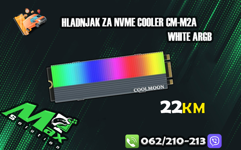 Hladnjak za NVMe COOLER CM-M2A White ARGB
